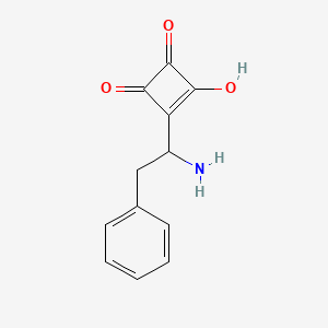 molecular formula C12H11NO3 B14199500 3-(1-Amino-2-phenylethyl)-4-hydroxycyclobut-3-ene-1,2-dione CAS No. 839718-49-9