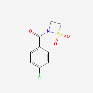 molecular formula C9H8ClNO3S B14199515 1,2-Thiazetidine, 2-(4-chlorobenzoyl)-, 1,1-dioxide CAS No. 856868-95-6