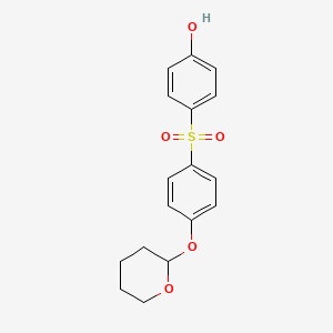 molecular formula C17H18O5S B14199539 4-{4-[(Oxan-2-yl)oxy]benzene-1-sulfonyl}phenol CAS No. 916152-55-1