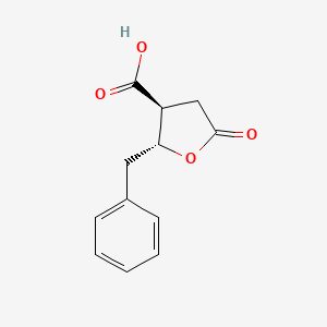 molecular formula C12H12O4 B14199543 (2R,3S)-2-benzyl-5-oxooxolane-3-carboxylic acid CAS No. 916248-84-5