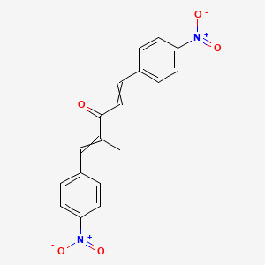 molecular formula C18H14N2O5 B14199572 2-Methyl-1,5-bis(4-nitrophenyl)penta-1,4-dien-3-one CAS No. 919079-85-9