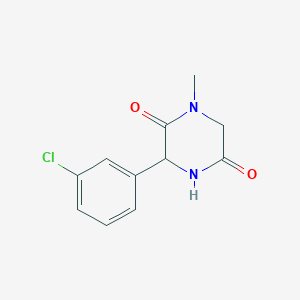 molecular formula C11H11ClN2O2 B1419959 3-(3-氯苯基)-1-甲基哌嗪-2,5-二酮 CAS No. 1214159-00-8