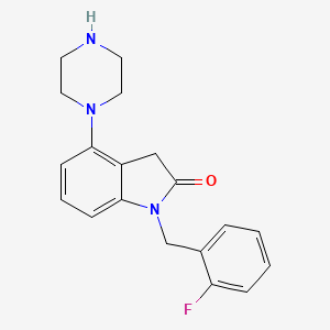 1-[(2-Fluorophenyl)methyl]-4-(piperazin-1-yl)-1,3-dihydro-2H-indol-2-one