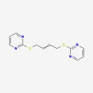 molecular formula C12H12N4S2 B14199785 2-(4-Pyrimidin-2-ylsulfanylbut-2-enylsulfanyl)pyrimidine CAS No. 832690-71-8