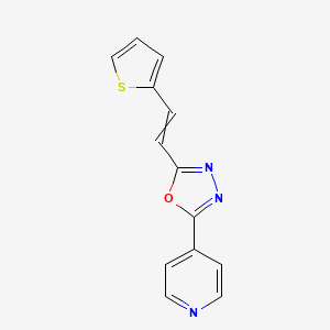 4-{5-[2-(Thiophen-2-yl)ethenyl]-1,3,4-oxadiazol-2-yl}pyridine