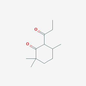 Cyclohexanone, 2,2,5-trimethyl-6-(1-oxopropyl)-