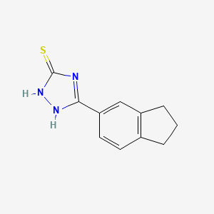 molecular formula C11H11N3S B1420005 3-(2,3-二氢-1H-茚-5-基)-1H-1,2,4-三唑-5-硫醇 CAS No. 1094562-19-2