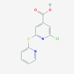 molecular formula C11H7ClN2O2S B1420007 2-氯-6-(吡啶-2-基硫代)吡啶-4-甲酸 CAS No. 773099-32-4