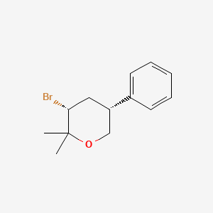 2H-Pyran, 3-bromotetrahydro-2,2-dimethyl-5-phenyl-, (3R,5R)-