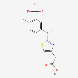 {2-[4-Methyl-3-(trifluoromethyl)anilino]-1,3-thiazol-4-yl}acetic acid