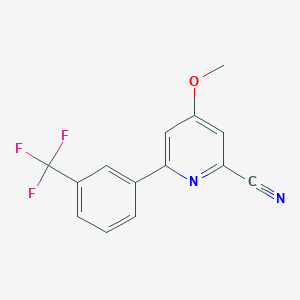 molecular formula C14H9F3N2O B14200166 4-Methoxy-6-[3-(trifluoromethyl)phenyl]pyridine-2-carbonitrile CAS No. 833457-56-0