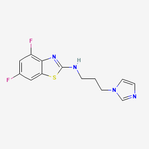 molecular formula C13H12F2N4S B1420040 4,6-difluoro-N-[3-(1H-imidazol-1-yl)propyl]-1,3-benzothiazol-2-amine CAS No. 1177275-05-6