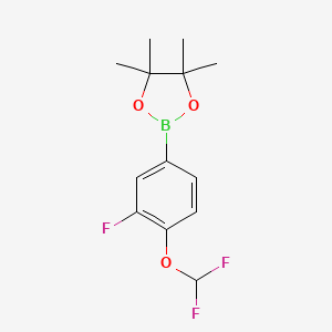 molecular formula C13H16BF3O3 B1420051 2-(4-(二氟甲氧基)-3-氟苯基)-4,4,5,5-四甲基-1,3,2-二氧杂硼环己烷 CAS No. 1162262-35-2