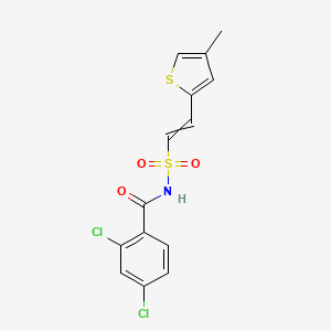 molecular formula C14H11Cl2NO3S2 B14200553 2,4-Dichloro-N-[2-(4-methylthiophen-2-yl)ethenesulfonyl]benzamide CAS No. 918635-27-5