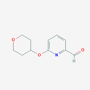 molecular formula C11H13NO3 B1420060 6-(Tetrahydropyran-4-yloxy)pyridine-2-carbaldehyde CAS No. 898289-54-8