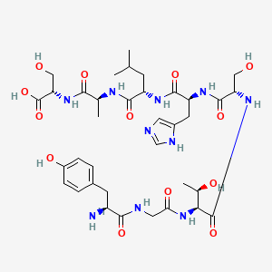 molecular formula C36H54N10O13 B14200606 L-Tyrosylglycyl-L-threonyl-L-seryl-L-histidyl-L-leucyl-L-alanyl-L-serine CAS No. 918405-62-6