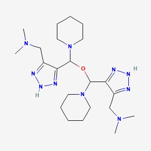 molecular formula C22H40N10O B14200623 1-[5-[[[5-[(dimethylamino)methyl]-2H-triazol-4-yl]-piperidin-1-ylmethoxy]-piperidin-1-ylmethyl]-2H-triazol-4-yl]-N,N-dimethylmethanamine CAS No. 862119-63-9