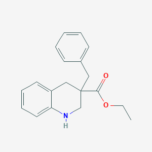 molecular formula C19H21NO2 B1420068 Ethyl 3-benzyl-1,2,3,4-tetrahydro-3-quinolinecarboxylate CAS No. 1105193-22-3