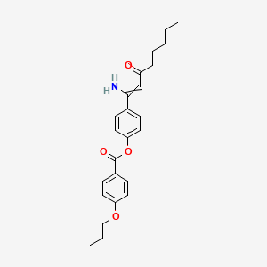 molecular formula C24H29NO4 B14200683 4-(1-Amino-3-oxooct-1-EN-1-YL)phenyl 4-propoxybenzoate CAS No. 913260-40-9