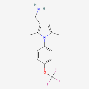 molecular formula C14H15F3N2O B1420070 ((2,5-二甲基-1-[4-(三氟甲氧基)苯基]-1H-吡咯-3-基)甲基)胺 CAS No. 1177331-19-9