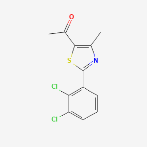 molecular formula C12H9Cl2NOS B1420077 1-[2-(2,3-Dichlorophenyl)-4-methyl-1,3-thiazol-5-yl]-1-ethanone CAS No. 1209115-04-7