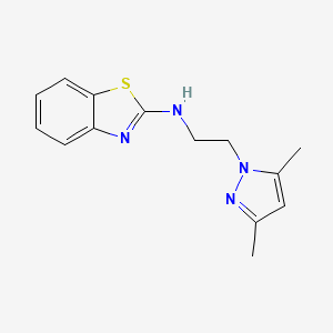 molecular formula C14H16N4S B1420079 N-[2-(3,5-dimethyl-1H-pyrazol-1-yl)ethyl]-1,3-benzothiazol-2-amine CAS No. 1177323-99-7