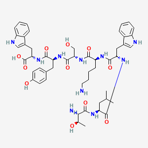 molecular formula C50H66N10O11 B14200795 L-Threonyl-L-leucyl-L-tryptophyl-L-lysyl-L-seryl-L-tyrosyl-L-tryptophan CAS No. 915146-76-8