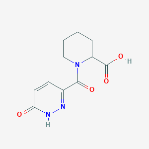 molecular formula C11H13N3O4 B1420086 1-(6-Oxo-1,6-dihydropyridazine-3-carbonyl)piperidine-2-carboxylic acid CAS No. 1218456-77-9