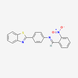 molecular formula C20H13N3O2S B14200877 Benzenamine, 4-(2-benzothiazolyl)-N-[(2-nitrophenyl)methylene]- CAS No. 918879-24-0