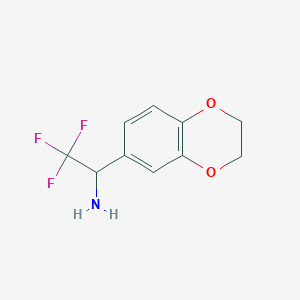 molecular formula C10H10F3NO2 B1420088 1-(2,3-Dihydro-1,4-benzodioxin-6-yl)-2,2,2-trifluoroethan-1-amine CAS No. 870761-06-1