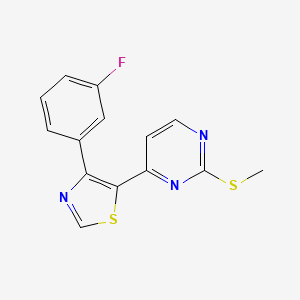 4-[4-(3-Fluorophenyl)-1,3-thiazol-5-yl]-2-(methylsulfanyl)pyrimidine