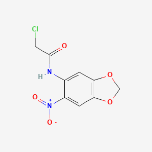 molecular formula C9H7ClN2O5 B1420134 2-chloro-N-(6-nitro-2H-1,3-benzodioxol-5-yl)acetamide CAS No. 1152898-90-2