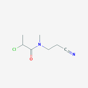 molecular formula C7H11ClN2O B1420136 2-chloro-N-(2-cyanoethyl)-N-methylpropanamide CAS No. 1019394-83-2