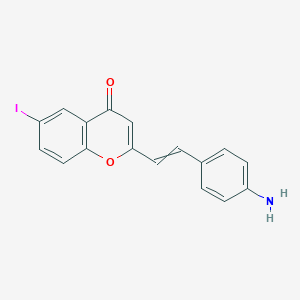 2-[2-(4-Aminophenyl)ethenyl]-6-iodo-4H-1-benzopyran-4-one