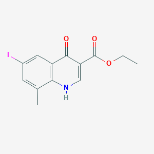 molecular formula C13H12INO3 B1420152 Ethyl 6-iodo-8-methyl-4-oxo-1,4-dihydroquinoline-3-carboxylate CAS No. 951006-39-6