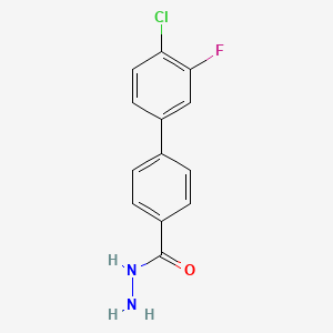 molecular formula C13H10ClFN2O B1420153 4'-Chloro-3'-fluoro[1,1'-biphenyl]-4-carbohydrazide CAS No. 1186404-82-9