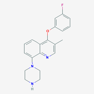 4-(3-Fluorophenoxy)-3-methyl-8-(piperazin-1-yl)quinoline