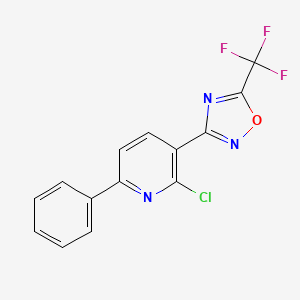 molecular formula C14H7ClF3N3O B1420166 2-Chloro-6-phenyl-3-[5-(trifluoromethyl)-1,2,4-oxadiazol-3-yl]pyridine CAS No. 1198475-48-7