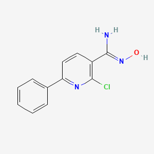 molecular formula C12H10ClN3O B1420176 2-chloro-N'-hydroxy-6-phenyl-3-pyridinecarboximidamide CAS No. 1198595-64-0
