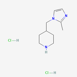 molecular formula C10H19Cl2N3 B1420178 4-[(2-甲基-1H-咪唑-1-基)甲基]哌啶二盐酸盐 CAS No. 1032758-55-6