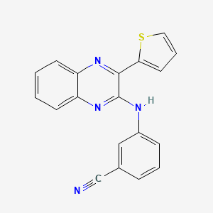 3-{[3-(Thiophen-2-yl)quinoxalin-2-yl]amino}benzonitrile