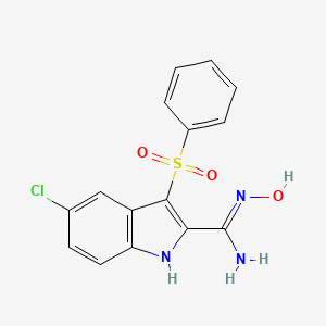 3-(benzenesulfonyl)-5-chloro-N'-hydroxy-1H-indole-2-carboximidamide