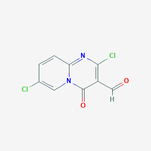 molecular formula C9H4Cl2N2O2 B1420191 2,7-Dichloro-4-oxopyrido[1,2-a]pyrimidine-3-carbaldehyde CAS No. 1204297-25-5