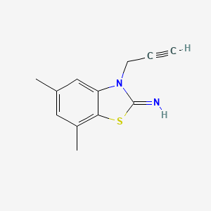 molecular formula C12H12N2S B1420194 5,7-二甲基-3-(炔丙-2-基)苯并[d]噻唑-2(3H)-亚胺 CAS No. 1207048-00-7