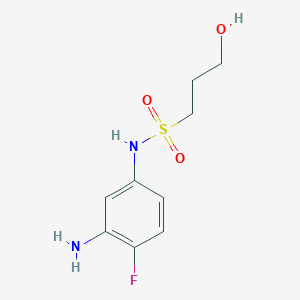 molecular formula C9H13FN2O3S B1420203 N-(3-氨基-4-氟苯基)-3-羟基丙烷-1-磺酰胺 CAS No. 1193389-91-1