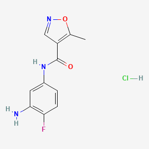 molecular formula C11H11ClFN3O2 B1420213 盐酸 N-(3-氨基-4-氟苯基)-5-甲基-1,2-恶唑-4-甲酰胺 CAS No. 1193389-78-4