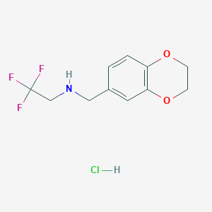 molecular formula C11H13ClF3NO2 B1420221 (2,3-二氢-1,4-苯并二氧杂环-6-基甲基)(2,2,2-三氟乙基)胺盐酸盐 CAS No. 1193388-47-4