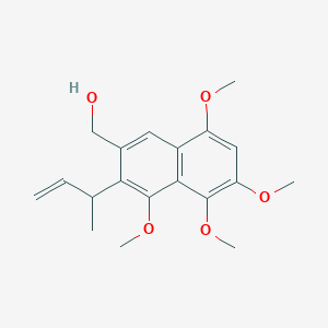 2-Naphthalenemethanol, 4,5,6,8-tetramethoxy-3-(1-methyl-2-propenyl)-