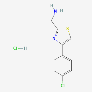 molecular formula C10H10Cl2N2S B1420227 [4-(4-Chlorphenyl)-1,3-thiazol-2-yl]methanamin-Hydrochlorid CAS No. 1208832-14-7