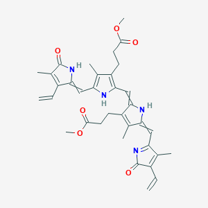 molecular formula C₃₅H₃₈N₄O₆ B142023 3-[2-[[5-[(3-乙烯基-4-甲基-5-氧代吡咯-2-亚甲基]-3-(3-甲氧基-3-氧代丙基)-4-甲基-1H-吡咯-2-基]亚甲基]-5-[(4-乙烯基-3-甲基-5-氧代吡咯-2-基)亚甲基]-4-甲基吡咯-3-基]丙酸甲酯 CAS No. 10035-62-8